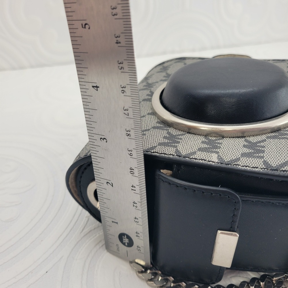 Michael Kors Studio Scout Collection Medium Moulded Camera Bag Black MK Logo New - Picture 6 of 16